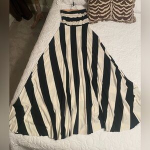 Elan Black and White Strapless Maxi Dress or Cover Up